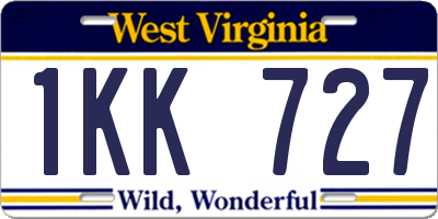 WV license plate 1KK727