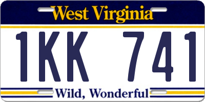 WV license plate 1KK741