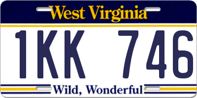 WV license plate 1KK746