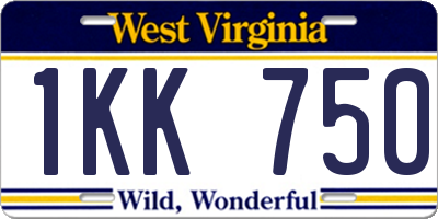 WV license plate 1KK750