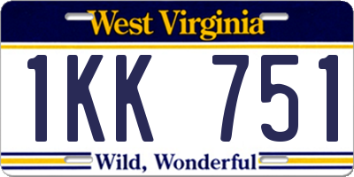WV license plate 1KK751