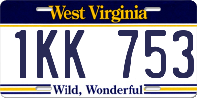 WV license plate 1KK753