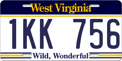 WV license plate 1KK756