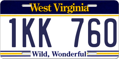 WV license plate 1KK760