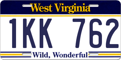 WV license plate 1KK762