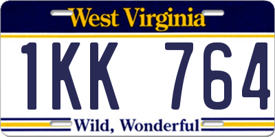 WV license plate 1KK764