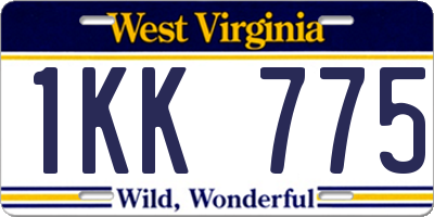 WV license plate 1KK775