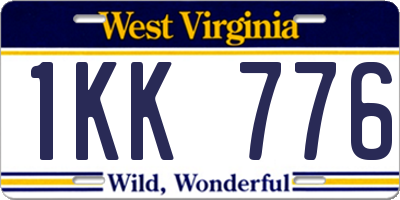 WV license plate 1KK776