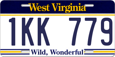WV license plate 1KK779