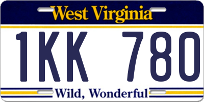 WV license plate 1KK780