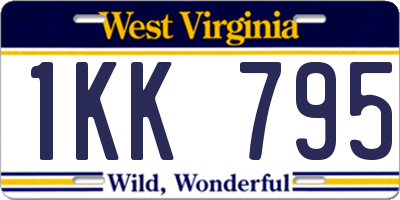 WV license plate 1KK795