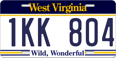 WV license plate 1KK804