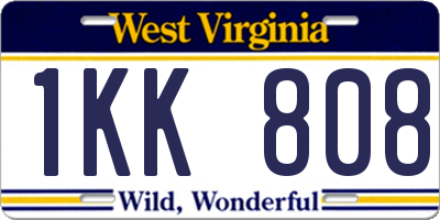 WV license plate 1KK808