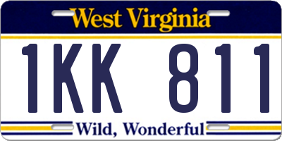 WV license plate 1KK811