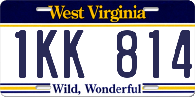 WV license plate 1KK814