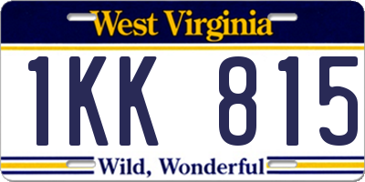 WV license plate 1KK815