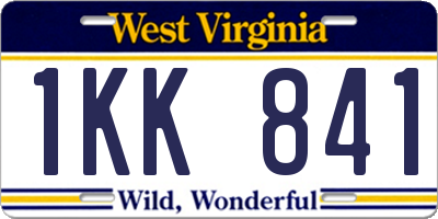 WV license plate 1KK841