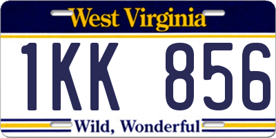 WV license plate 1KK856