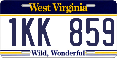 WV license plate 1KK859