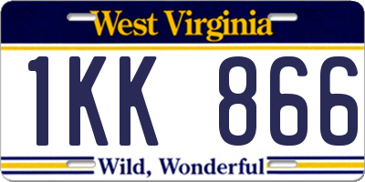 WV license plate 1KK866
