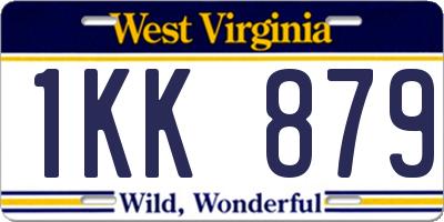 WV license plate 1KK879