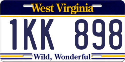 WV license plate 1KK898