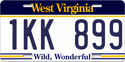 WV license plate 1KK899