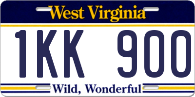 WV license plate 1KK900