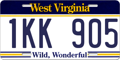 WV license plate 1KK905