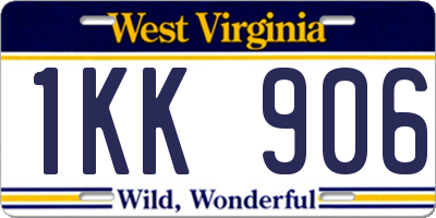 WV license plate 1KK906