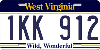 WV license plate 1KK912
