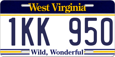 WV license plate 1KK950