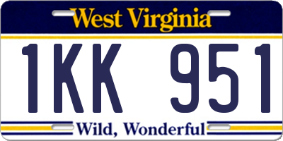 WV license plate 1KK951