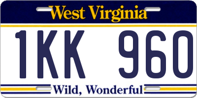 WV license plate 1KK960