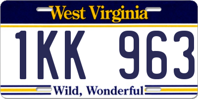 WV license plate 1KK963