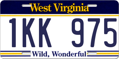 WV license plate 1KK975