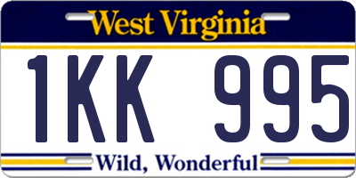 WV license plate 1KK995