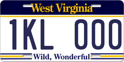WV license plate 1KL000