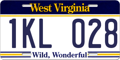 WV license plate 1KL028