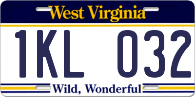 WV license plate 1KL032