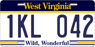 WV license plate 1KL042
