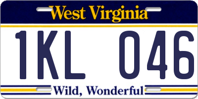 WV license plate 1KL046