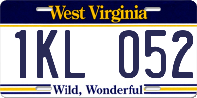 WV license plate 1KL052