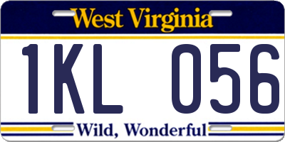 WV license plate 1KL056