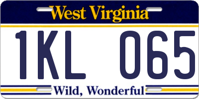 WV license plate 1KL065
