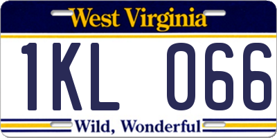 WV license plate 1KL066