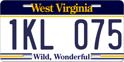 WV license plate 1KL075