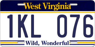 WV license plate 1KL076