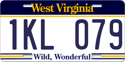 WV license plate 1KL079