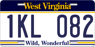 WV license plate 1KL082